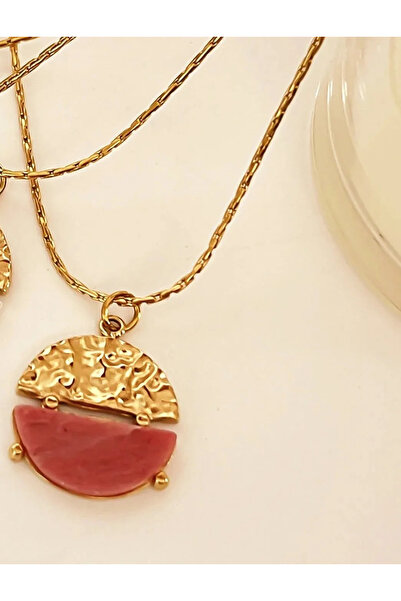 Peach Jewelry Peach Jewellery Κολιέ Μπορντό Aνοξείδωτο ατσάλι 316L επιχρυσωμέ...