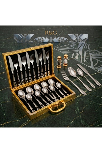 Generic Brand 24 Piece Cutlery Set (6 People) - Gray