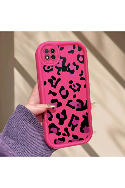 PATTERNOVA Redmi 9C/10A Uyumlu Fuşya Leopar Desenli Silikon Kılıf, Moda Şık D...