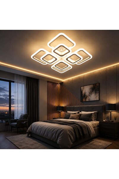 luminisled Lustră LED cu opt pătrate, iluminare 1000W