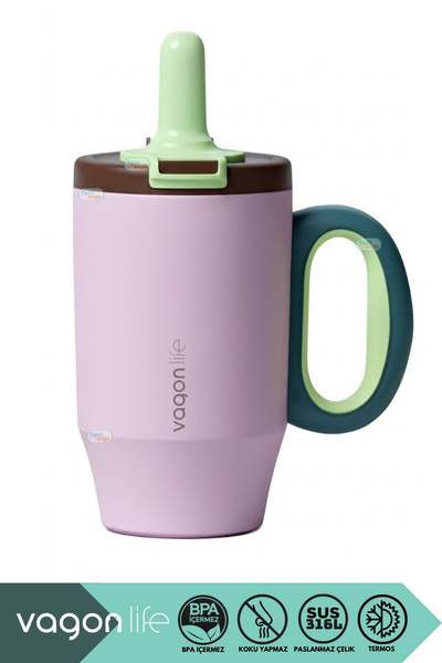 Vagonlife 680ml Mug Series Matte Body Non-Slip Base With/Without Straw Use La...
