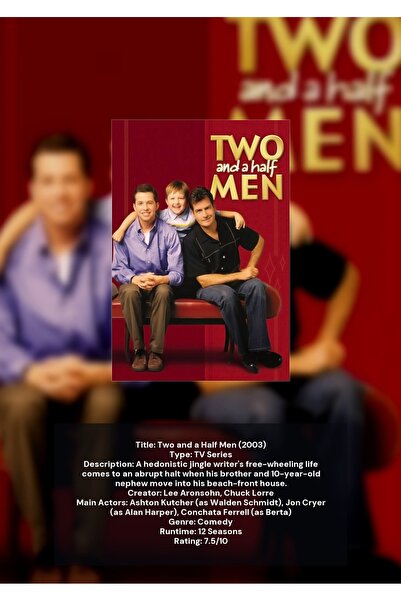 OEM Αφίσα Ινφογραφικού Σχεδίου Two and a Half Men, διακοσμητικό τοίχου για τη...