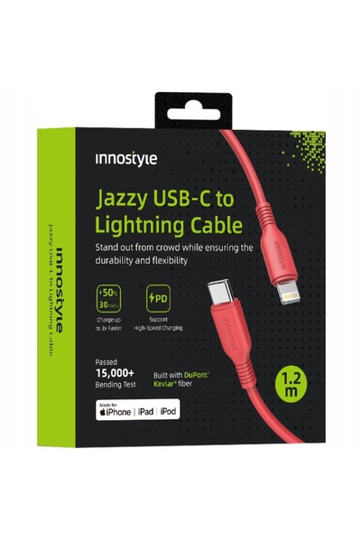 Innostyle Cablu de încărcare rapidă USB-C Lightning MFi pentru iPhone Kevlar 1M