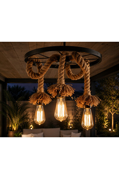 luminisled Lustră Rustic Rope Trio 3 -E27