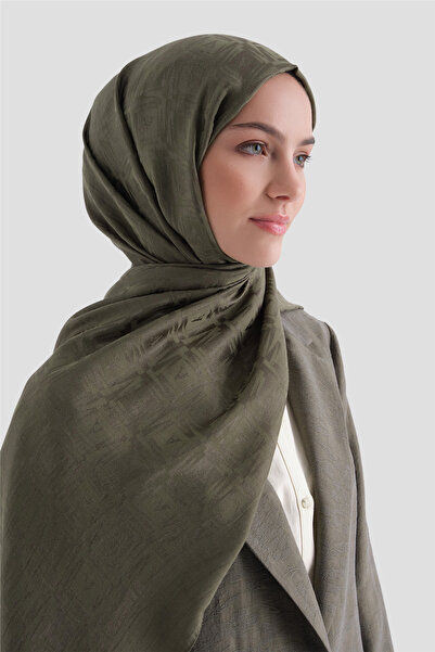 Armine شال ليوسيل نايا مونوغرام مربع الشكل 6 48 كاكي فاتح