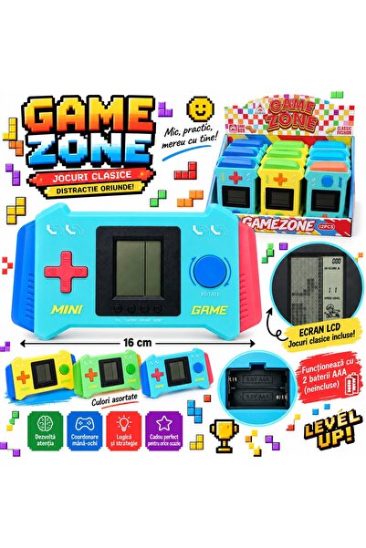 SHOP LIKE A PRO Joc Electronic Portabil Mini Game Zone, Joc Clasic Tip Tetris...