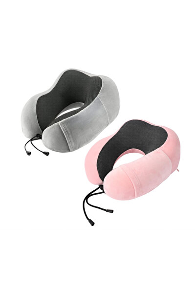 Generic Brand Set 2 perne U, spumă cu memorie, suport cervical, pentru călătorii
