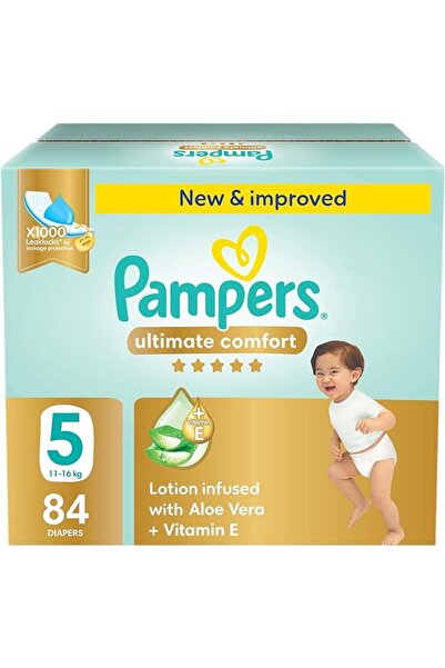 Pampers Baby Wipes حفاضات بامبرز ألتيميت كومفورت، مقاس 5، 11-16 كجم، علبة توف...