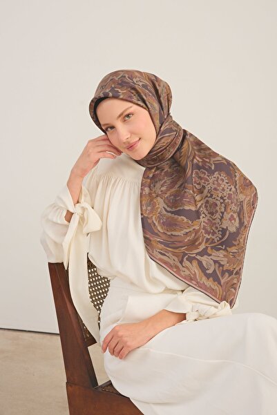 Silk Home Eșarfă supradimensionată din mătase twill, afumată