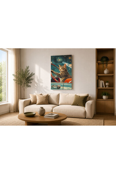 Generic Brand Tablou canvas 70x100 cm Dormitor, Living, Bucatarie, Pisica Ast...