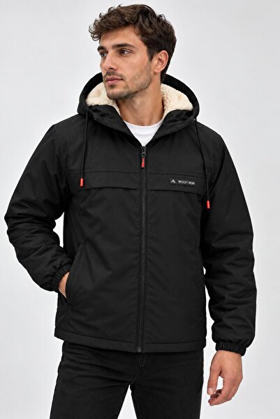 wesley wear Men's Waterproof Hooded Coat with Fur Inside