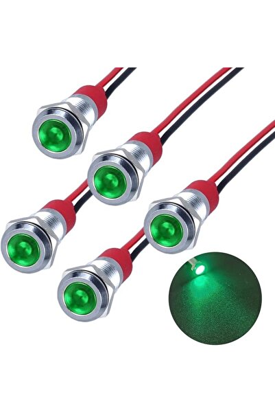 GENERAL 5 قطع من مؤشرات LED موفرة للطاقة 12-24 فولت، فتحة تثبيت 8 مم (1/3 بوص...