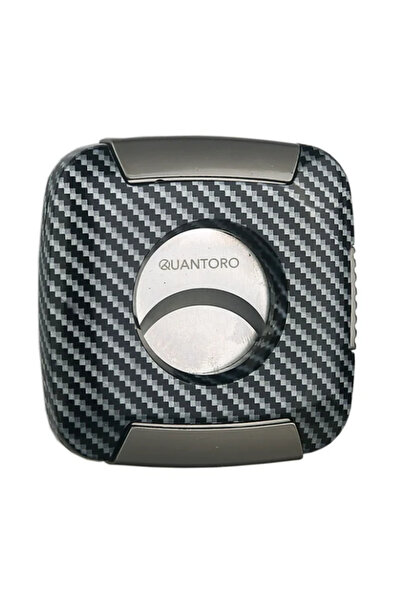 Quantoro Gunmetal Karbon Desenli Kare Giyotin Metal Puro Makası Kesici