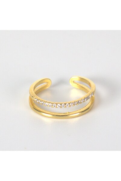 Peach Jewelry Δαχτυλίδι Ινφέρνο Επιχρυσωμένο Ασήμι 925 με Ζιργκόν