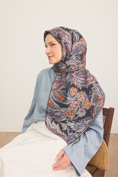 Silk Home Twill İpek Büyük Boy Eşarp Siyah