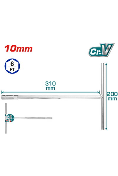 TOTAL Λαβή Τ ίσια 10mm (THTSW1006)