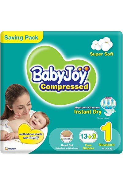 BabyJoy حفاضة مضغوطة من قطعتين، مقاس 1، حديثي الولادة، من 0 إلى 4 كجم، عبوة ت...