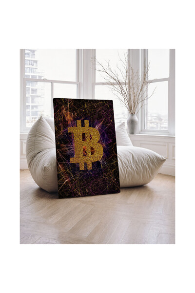 Generic Brand Tablou canvas 40x60 cm Dormitor, Living, Bucatarie, Bitcoin aur...