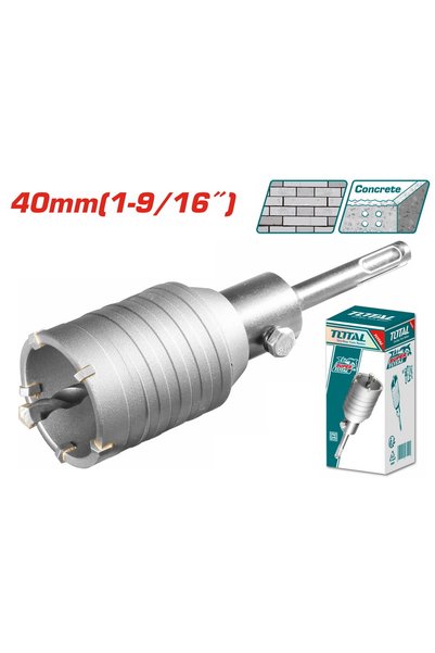 TOTAL Διαμαντοφόρο τρυπάνι για σκυρόδεμα SDS-PLUS 40mm (TAC430401)