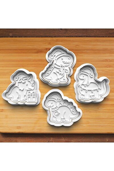 Hobist Cute Dinosaurs New Year 2027 Set Cookie and Candy Dough Mold