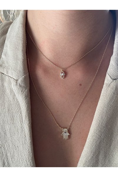 RENDA ACCESSORY İkili Birleşik Fatma Ana Eli Kolye