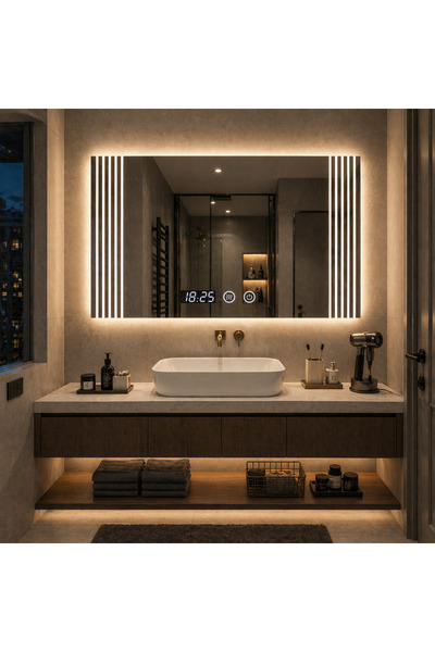 Vivendo Καθρέφτης LED Premium 80x60 με Αφή, Αντιθαμβωτικό και Φωτισμό LED