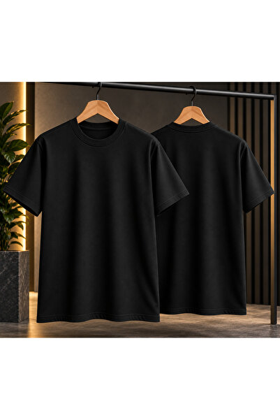 Vant Clothing Σετ 2 ανδρικών μαύρων μπλουζών Basic