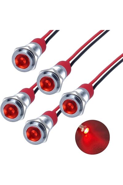 GENERAL 5 قطع من مؤشرات LED موفرة للطاقة 12-24 فولت، فتحة تثبيت 8 مم (1/3 بوص...