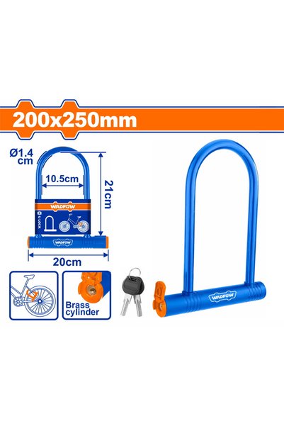 WADFOW Κλειδαριά U ποδηλάτου 200X250mm (WBK6125)
