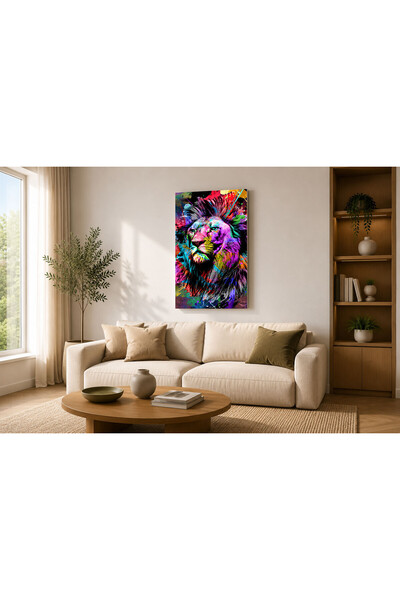 Generic Brand Tablou canvas 50x70 cm Dormitor, Living, Bucatarie, Leu Colorat