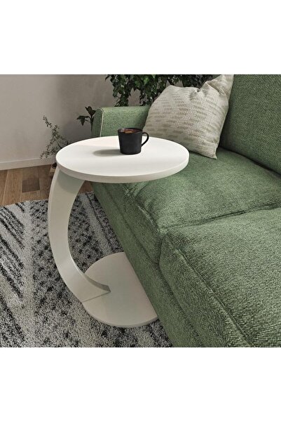 Vivendo Round coffee table with wheels, made of melamine chipboard – 38 cm di...