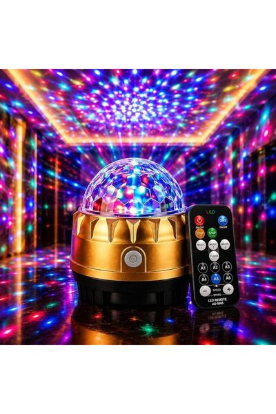 Generic مصباح كرة كريستال LED للديسكو مع جهاز تحكم عن بعد، متغير الألوان، للم...