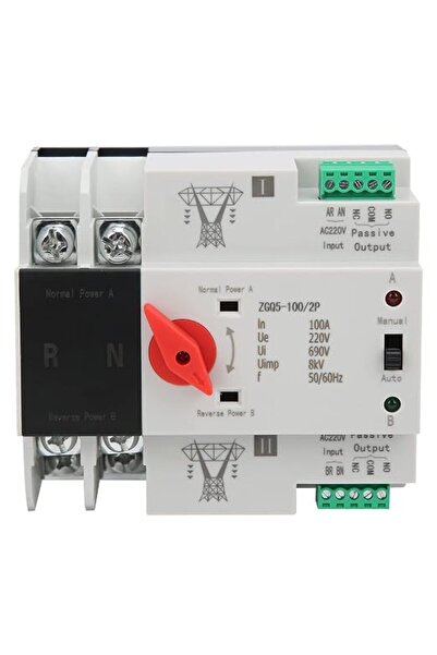 GENERAL AC220V Dual Power Automatic Transfer Switch, 100A Automatic Circuit S...
