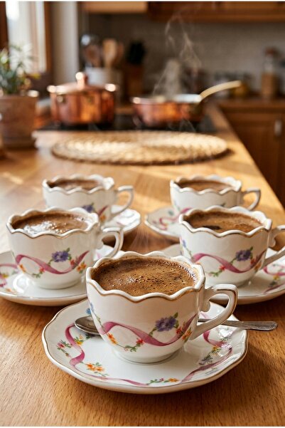 AROW Set de cești de cafea din porțelan Golden Garden pentru 6 persoane TR-7329