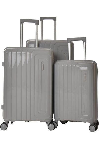 New Travel مجموعة من 3 حقائب سفر، حقائب صلبة من البولي بروبيلين مع 4 عجلات مز...