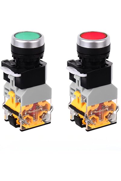 TERRIFI 22mm Industrial Momentary Push Button Switch 24V 10A Panel Mount Meta...