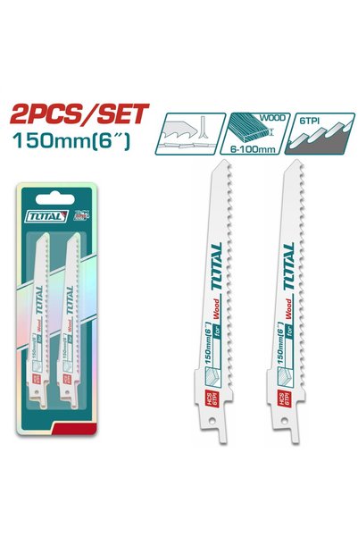 TOTAL Ξύλινη λάμα παλινδρομικού πριονιού 150mm (TAC52644D)