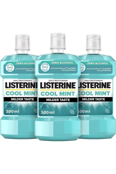 Listerine Zero غسول الفم ليسترين، بنكهة النعناع المنعش، 500 مل، عبوة 2 + 1 مج...