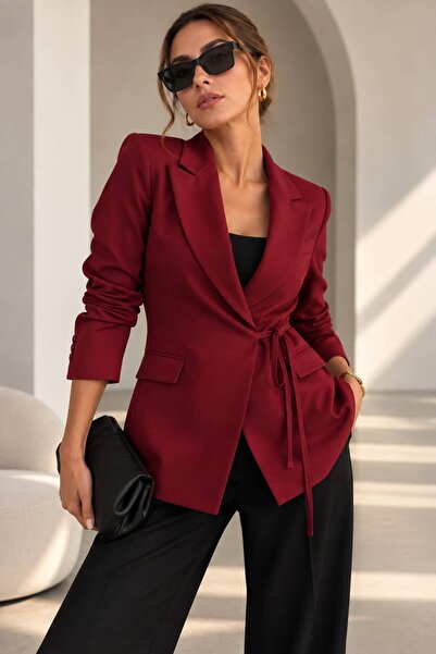 bb butik basic Women's Tie-Back Blazer Jacket – Stylish and Modern Cut Qn3434