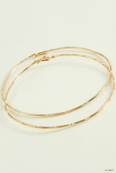 ZERO LAND Concepta Striped Metal Hoop Earrings 8-9-10 cm (123726) 9 cm