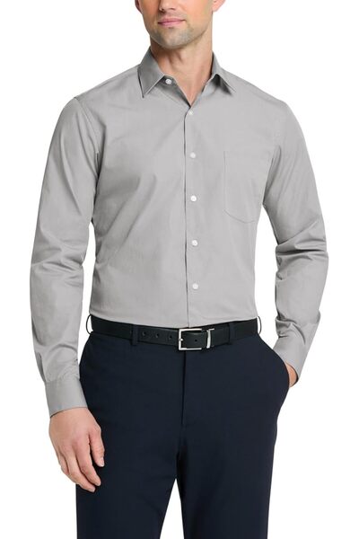 VAN HEUSEN قميص رجالي رسمي ملائم من قماش البوبلين سادة