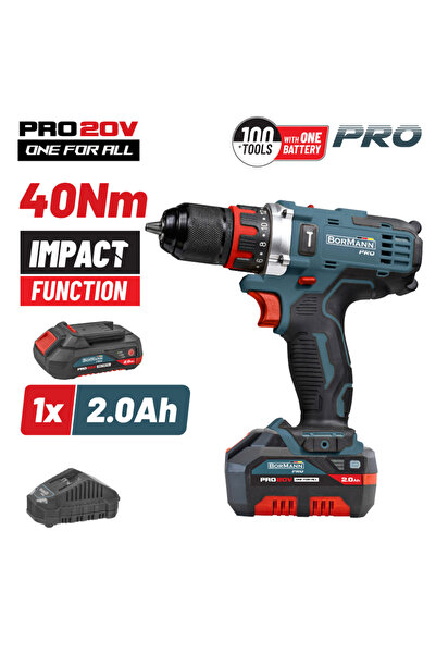 Bormann PRO Κρουστικό Δραπανοκατσάβιδο 20V 1x2Ah Li-Ion 40Nm 2 Ταχύτητες (BBP...
