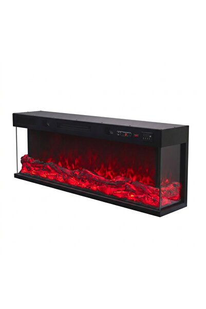 OEMS Decorative Device for Fireplace 3 Sides Glass 125X45 cm - 125X45 cm