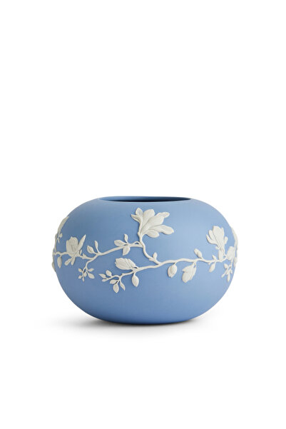 Wedgwood Magnolia Blossom Jasper Blue Porcelain Bowl 11cm