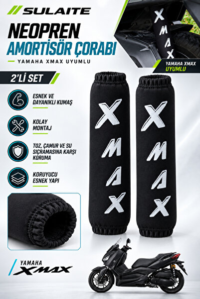 SULAITE Yamaha XMAX Uyumlu Motosiklet Amortisör Çorabı Neopren Toz ve Su Geçi...