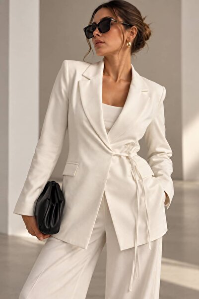 bb butik basic Women's Tie-Back Blazer Jacket – Stylish and Modern Cut Qn3434