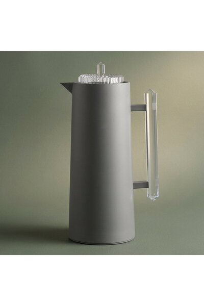 Glory Lynn Thermos, 1 Liter, Glass Inner Liner, Press-button, Transparent Han...