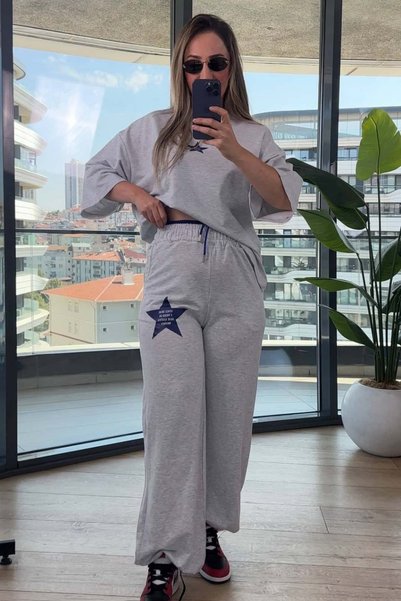 BRGCLOTHING بدلة رياضية مطبوعة كبيرة الحجم