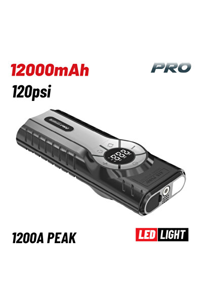 Bormann PRO Εκκινητής Μπαταρίας Αυτοκινήτου 1200Α PowerBank 12000mAh Αντλία Φ...