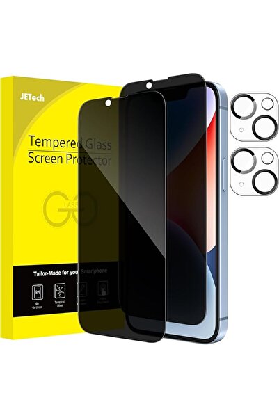 JETech واقي شاشة للخصوصية لهاتف آيفون 14 بلس، عبوة من قطعتين + 2